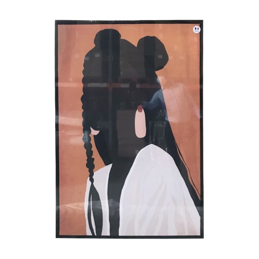 [LX50237100X140] Toile Yennega encadrée en caisse américaine noire