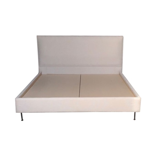 [BIHDLTDLG2194] Lit double City en tissu beige, couchage 180x200