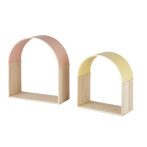 [CN923459] Etagères Wynwood Lot de 2 étagères jaune et rose