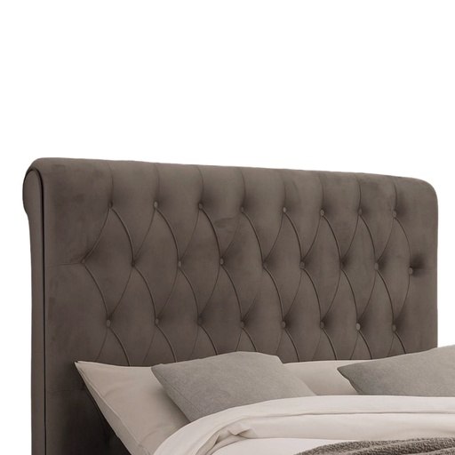 [CASAELETDL180T6656] Tête de lit Elegant en velours beige capitonné