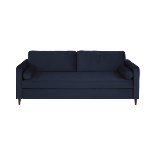 [CN521730] Canapé convertible Olivia 3/4 places en velours bleu nuit
