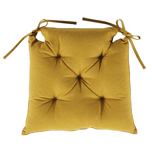 [CN523147] Galette de chaise Rommie ocre en coton