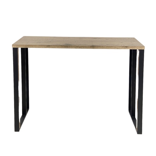 [LXAJIR300] Meuble console Plexus en bois vernis taupe et métal noir