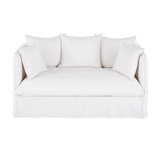 [CN524242] Canapé 2/3 places Louvain en lin supérieur blanc
