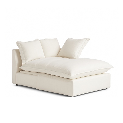 [CN924206] Méridienne Barcelone droite 3 places en lin supérieur blanc