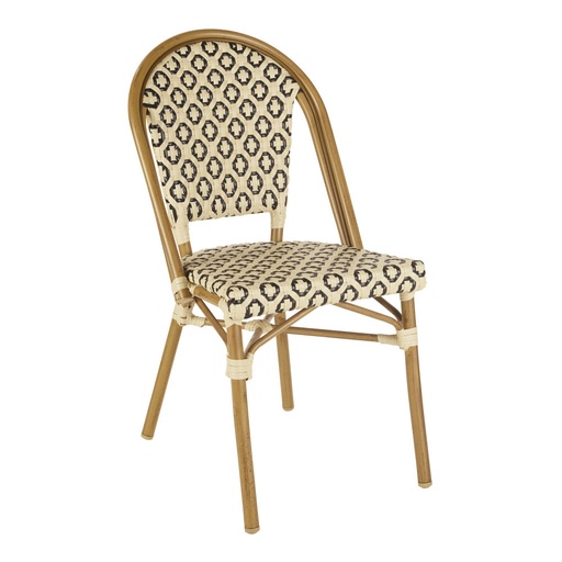 [CN823840] Chaise de jardin Kafe Business professionnelle en résine tressée beige et noire