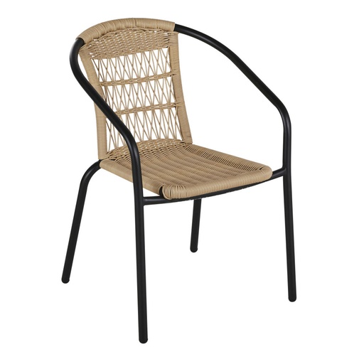 [CN322946] Chaise de jardin Bamba Business acier noir et résine tressée