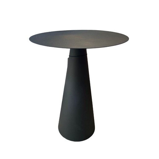 [KEN201014] Table d'appoint Inno noir en fer forgé et plateau rond en métal