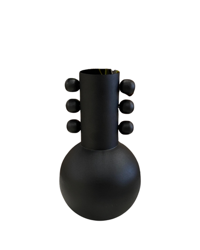 [KEN201017] Vase muse en métal noir mat