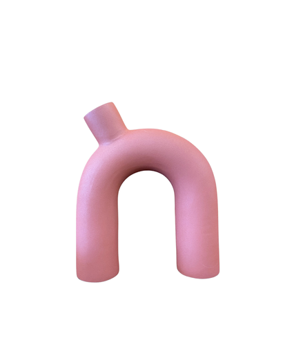 [KEN201022] Vase Linéa en métal rose poudré