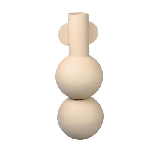 [KEN201011B] Vase en métal Ondine beige GM