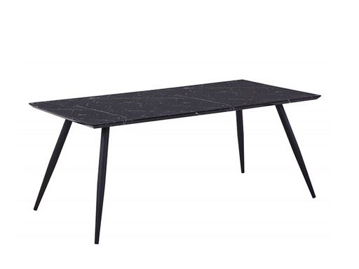 [KEN301030] Table à manger Toscane imitation marbre et métal noir
