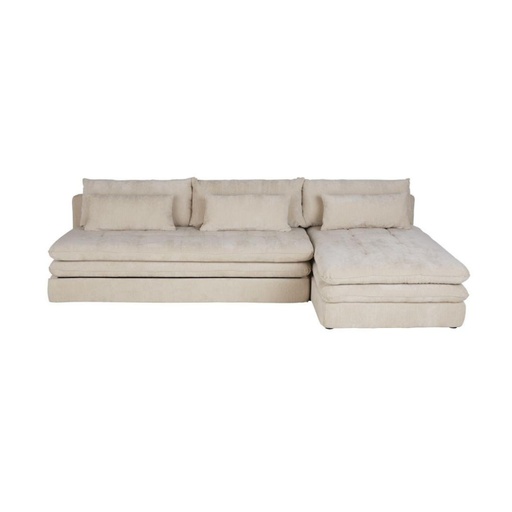 [CN923997] Canapé d'angle convertible Clio 3/4 places en tissu recyclé beige