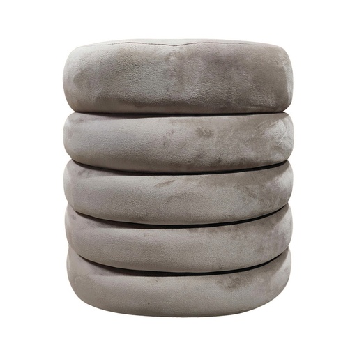 [OPJ016591] Tabouret coffre en velours sable Noe