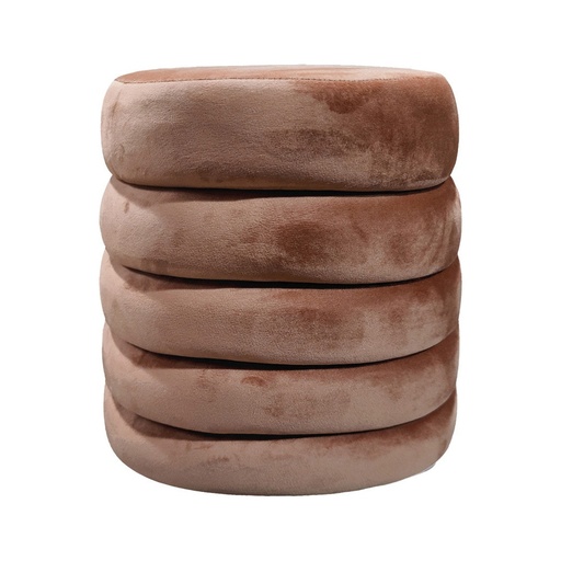 [OPJ016588] Tabouret coffre en velours terracotta Noe