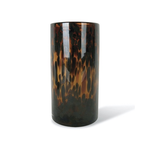 [OPJ013630] Vase Leopard en verre marron
