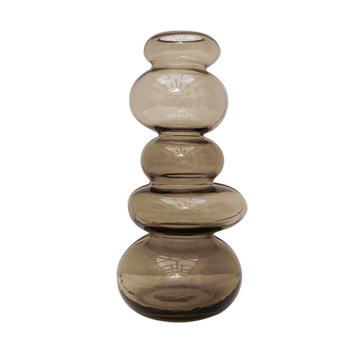 [OPJ015764] Vase Zen en verre ambre gm