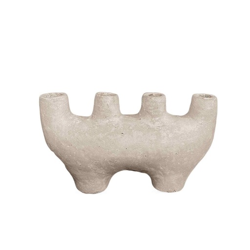 [OPJ015859] Vase Quatre en papier mâché blanc
