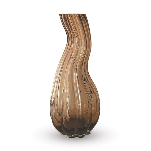 [OPJ015371] Vase en verre George  beige