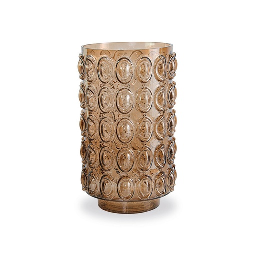 [OPJ016976] Vase en verre ambre Bal PM