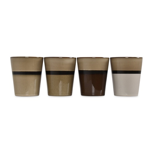 [OPJ016907] Set de 4 gobelet Lynx gm en grès naturel gm
