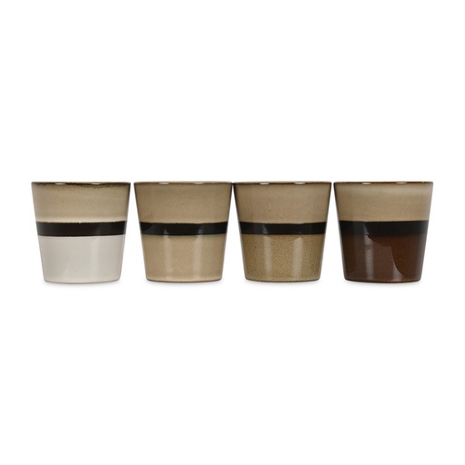 [OPJ016908] Set de 4 gobelet Lynx en grès naturel pm