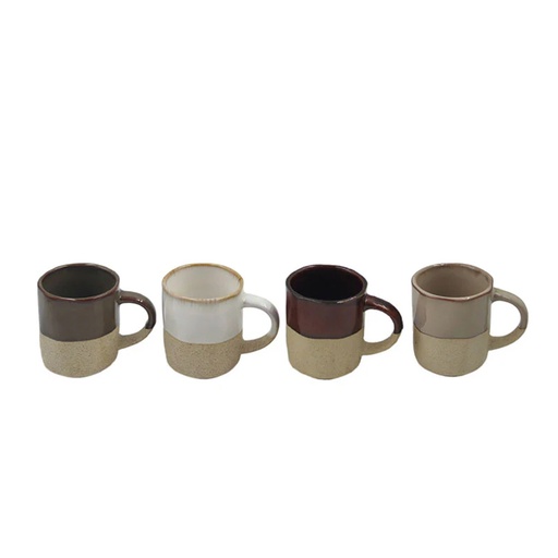 [OPJ017088] Set de 4 tasse Cantine en grès multicolore