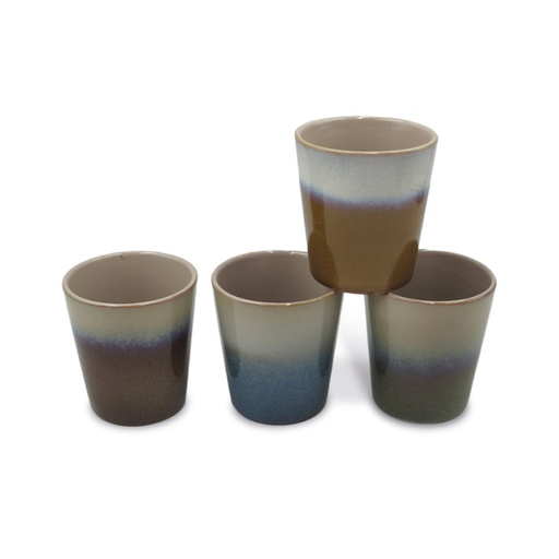 [OPJ017085] Set de 4 gobelets Cantine gm en grès lisses