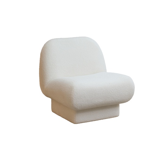 [KEN102013] Fauteuil Capri en tissu bouclette blanc