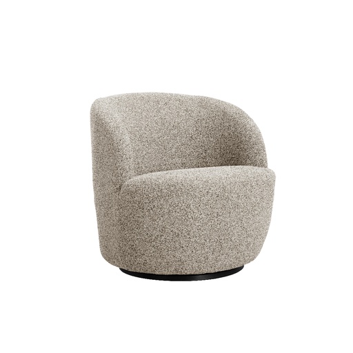 [KEN102014] Fauteuil pivotant Brume en tissu bouclé gris