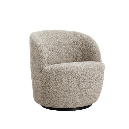 [KEN102014] Fauteuil pivotant Brume en tissu bouclé taupe