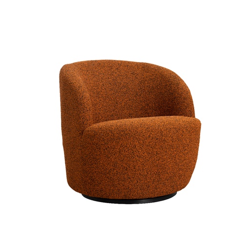[KEN102015] Fauteuil pivotant Brume en tissu bouclé terracotta