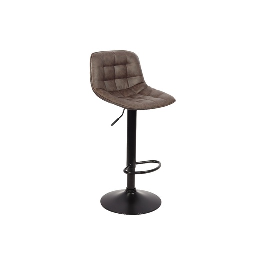 [KEN102021] Chaise de bar Deva en cuir marron et métal coloris noir
