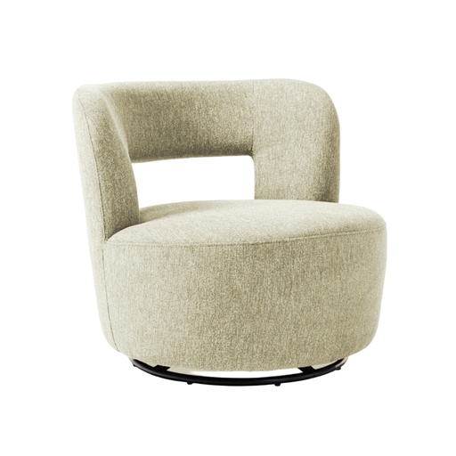 [KEN102024] Fauteuil Eliza pivotant en tissu beige