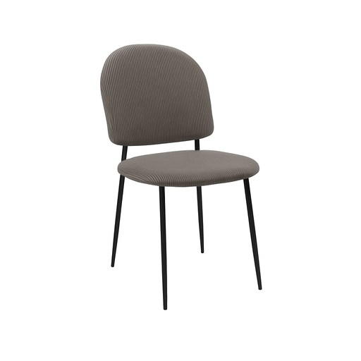 [KEN102027] Chaise Amalya en velours côtelé taupe gris