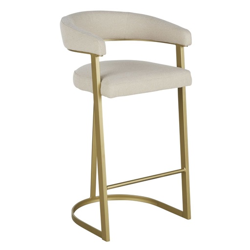 [CN223106] Chaise de bar Warren beige et métal coloris dorée