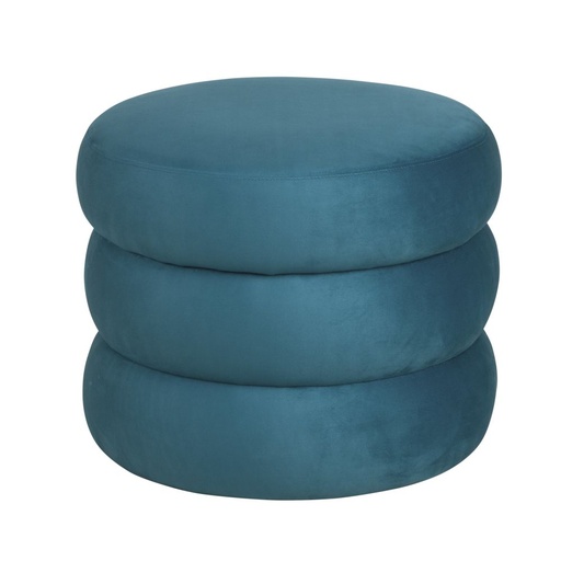 [CN924137] Pouf rond Appoline en velours bleu vert