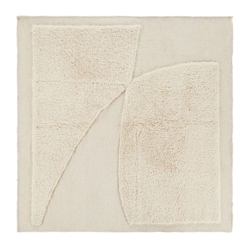 [CN023929] Tapis Anaya tissé en laine écru motif tufté