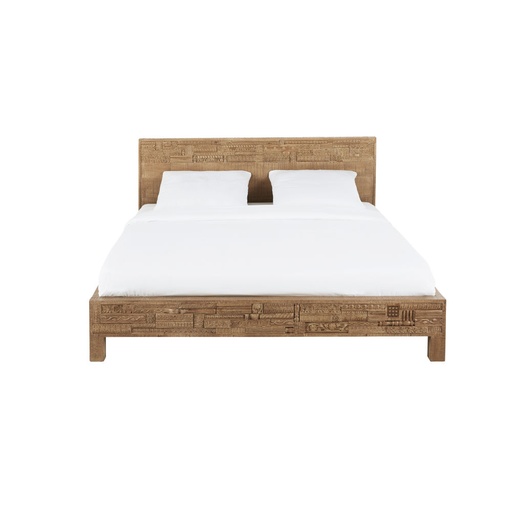 [CN620955] Lit Ghada 160x200 cm en bois de manguier massif sculpté