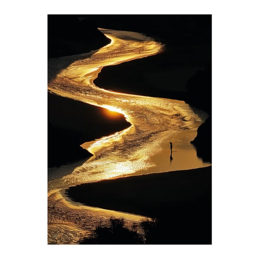 [LX81202100X140] Toile encadré Ring Road caisse américaine noir 100x140 cm