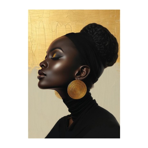 [LX80789100X140] Toile Afrika avec caisse américaine noir 100x140 cm