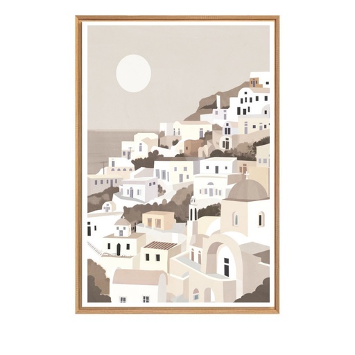 [LX80746100X140] Toile Santorin encadrée en caisse américaine naturel GM