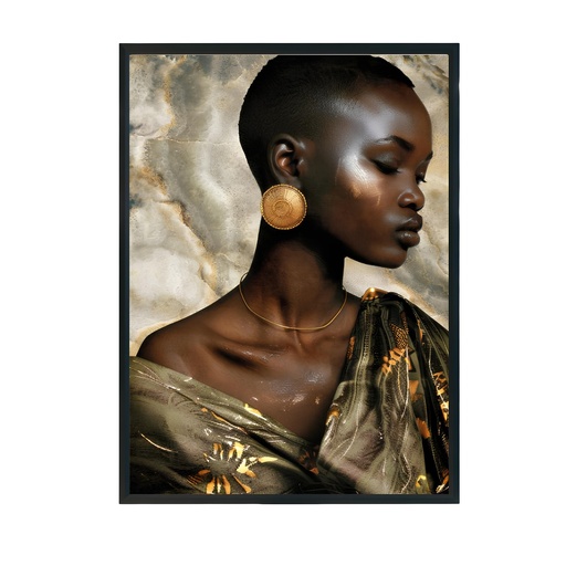 [LX81200100X140] Toile Nandi encadrée en caisse américaine noire GM