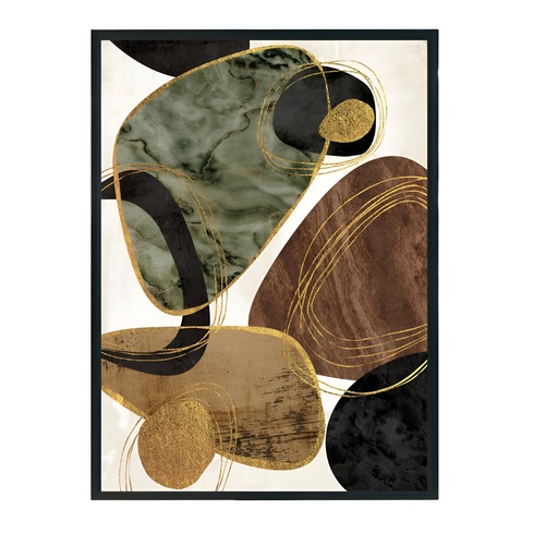 [LX81653100X140] Toile Agate encadrée en caisse américaine noire GM