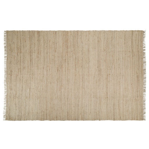 [CN524034] Grand tapis Lodge tissé main en jute et coton avec franges