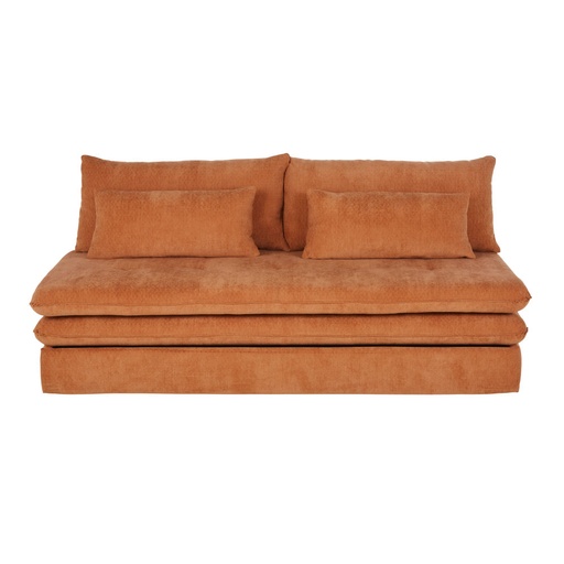 [CN524454] Canapé convertible Clio 2/3 places en tissu recyclé brique