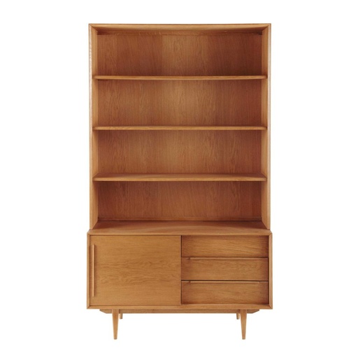 [CN214741] Bibliothèque Portobello vintage 3 tiroirs et 1 porte en chêne