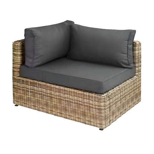 [CN323804] Méridienne Cerrado pour canapé de jardin en résine tressée rotin gris anthracite