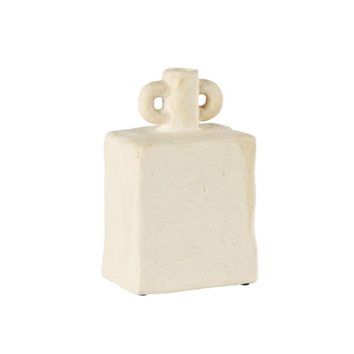 [COUCHU008] Vase rectangulaire 2 anses arrondies en grès coloris crème