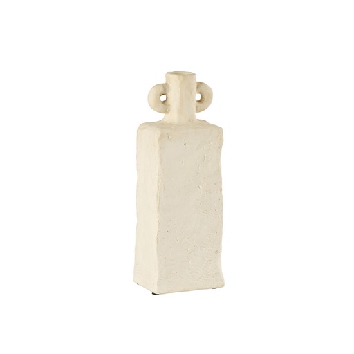 [COUCHU009] Vase en grès rectangulaire 2 anses arrondies en grès coloris crème